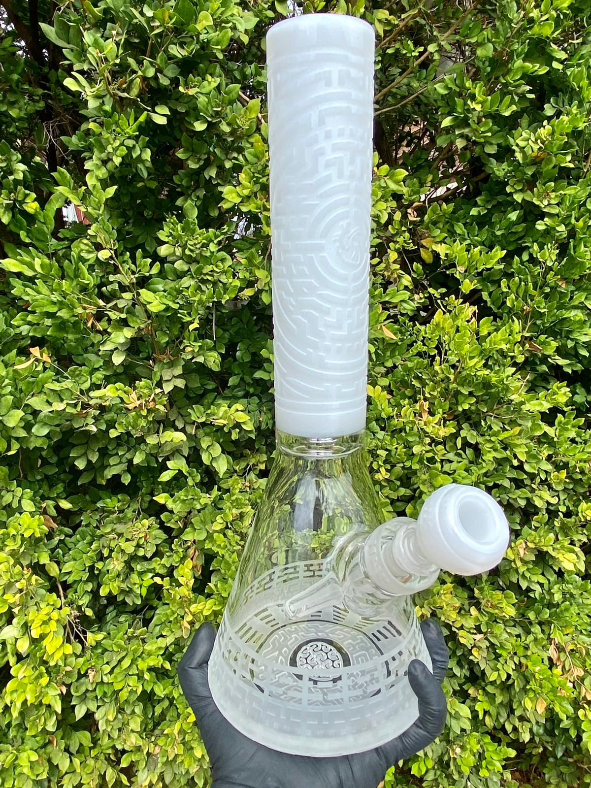 Frosted White Heart Beaker