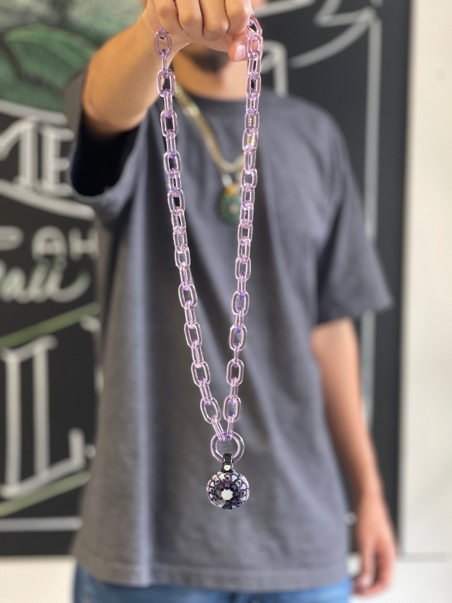 NightWlf X Stoney Chicken Pendant & Glass Chain