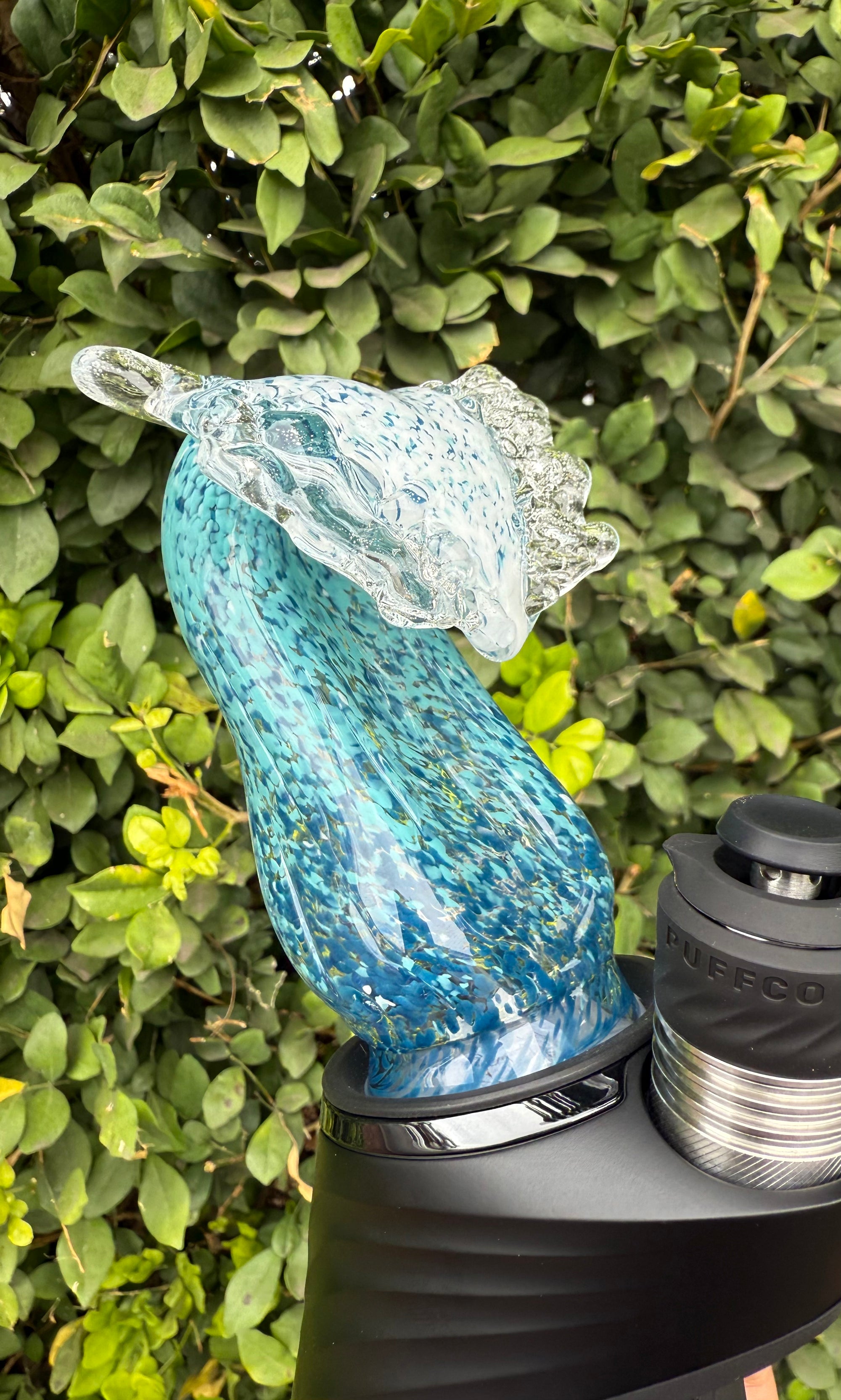 Black Sand Glass Wave Dry Top for Puffco Pro