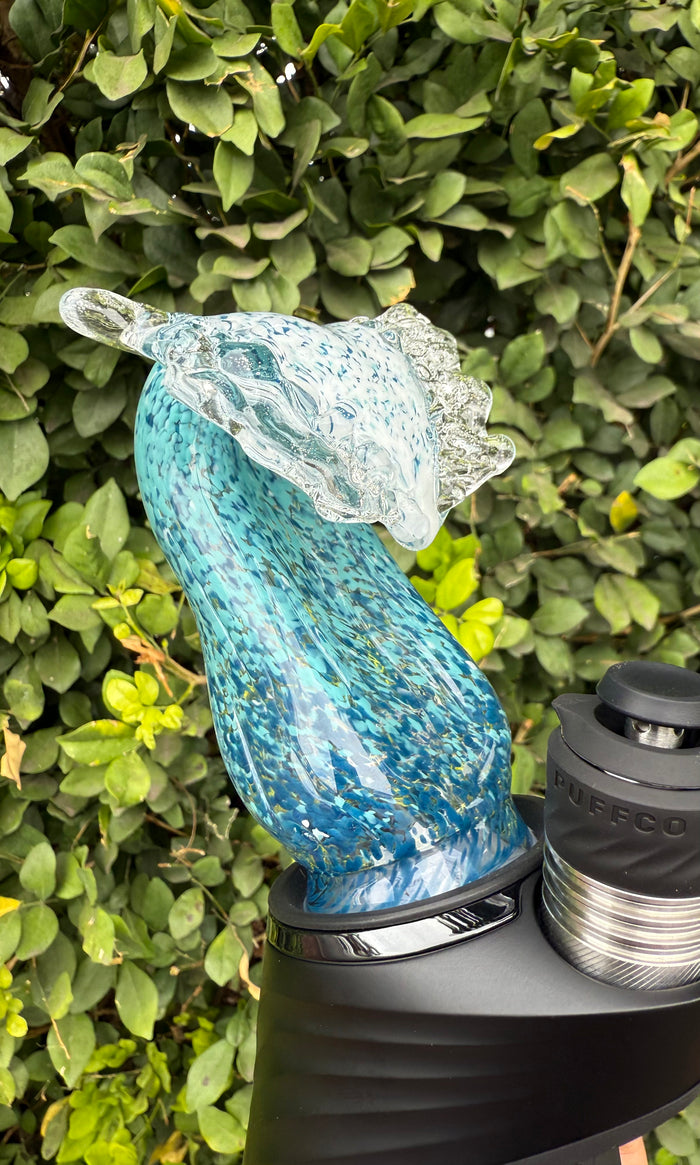 Black Sand Glass Wave Dry Top for Puffco Pro