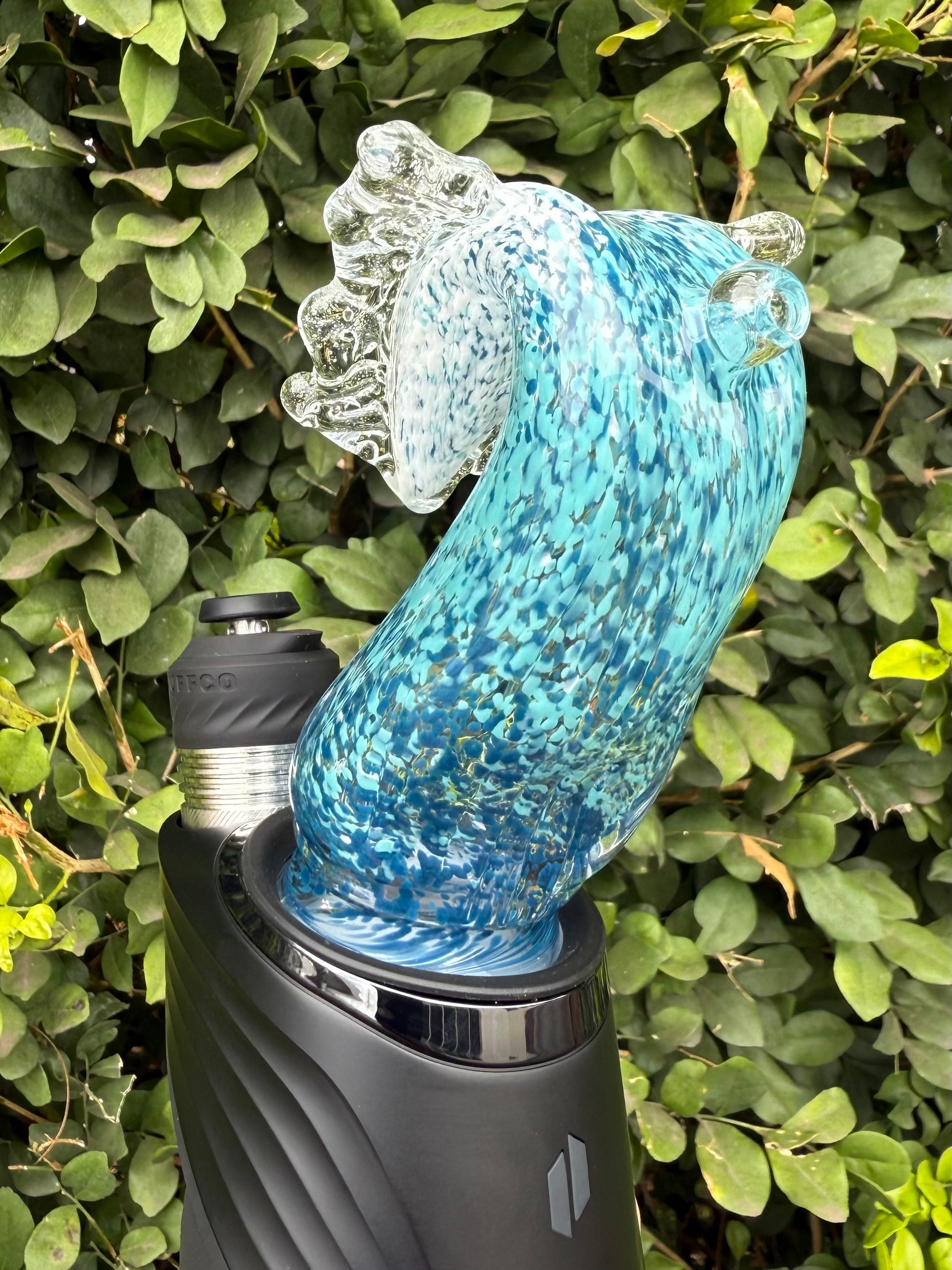 Black Sand Glass Wave Dry Top for Puffco Pro