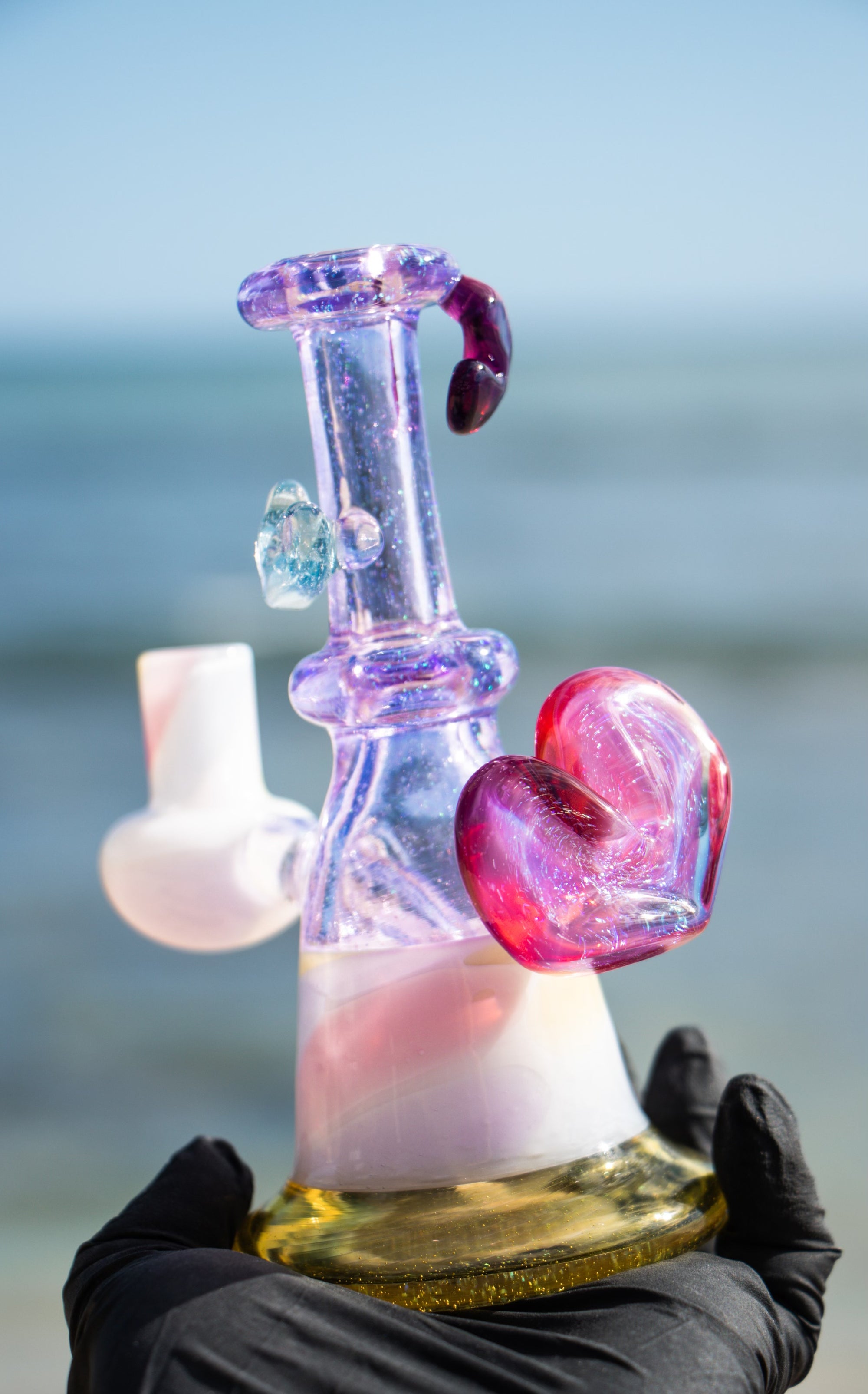 Bambi Glass Crushed Opal Mini Multi Heart Rig