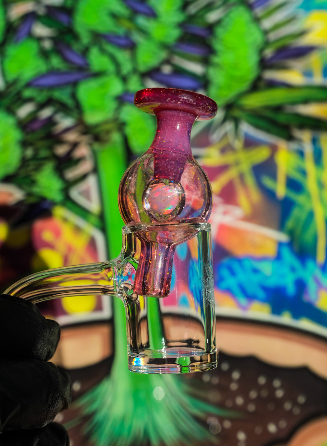 Soup Glass Crushed Opal Full Telemagenta Carb Cap